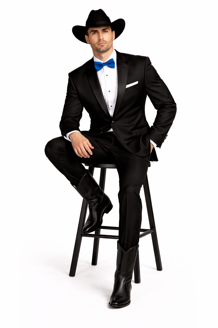 Single Button Peak lapel Tuxedo Black