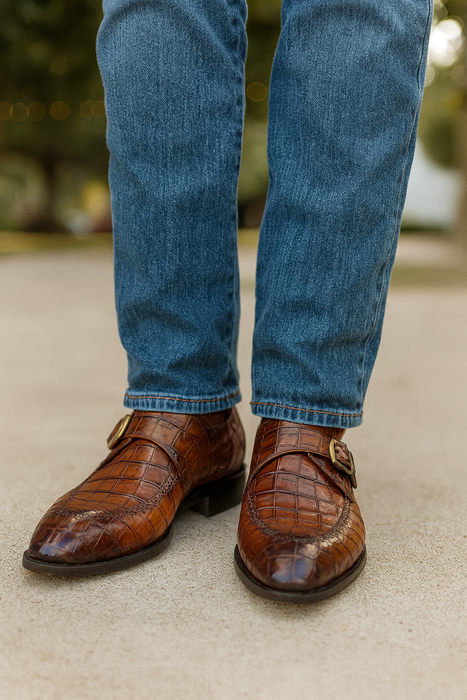 Single Monk Buckle Split Toe Loafer