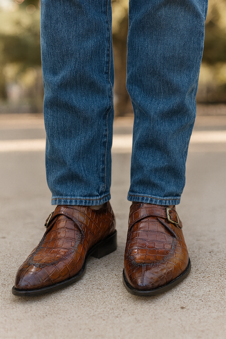 Single Monk Buckle Split Toe Loafer