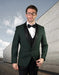 Statement Men's Hunter with Black Lapel Vested 100% Wool Tuxedo