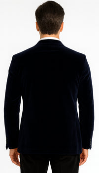 SKU#JA58428 Velvet Suit Matching Velvet Pants - Navy Suit