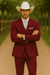 SKU#JA60892 Country Tuxedos For Weddings Mens Traje Vaquero Suit - Burgundy Tuxedo