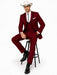 SKU#JA60892 Country Tuxedos For Weddings Mens Traje Vaquero Suit - Burgundy Tuxedo