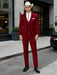 SKU#JA60892 Country Tuxedos For Weddings Mens Traje Vaquero Suit - Burgundy Tuxedo
