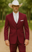 SKU#JA60892 Country Tuxedos For Weddings Mens Traje Vaquero Suit - Burgundy Tuxedo