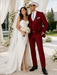 SKU#JA60892 Country Tuxedos For Weddings Mens Traje Vaquero Suit - Burgundy Tuxedo