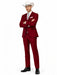 SKU#JA60892 Country Tuxedos For Weddings Mens Traje Vaquero Suit - Burgundy Tuxedo