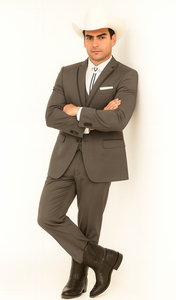 SKU#JA60894 Country Tuxedos For Weddings Mens Traje Vaquero Suit - Dark Grey Tuxedo Slim Fit