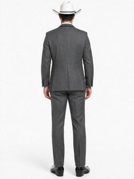 SKU#JA60894 Country Tuxedos For Weddings Mens Traje Vaquero Suit - Dark Grey Tuxedo Slim Fit