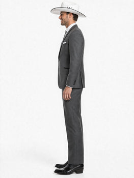 SKU#JA60894 Country Tuxedos For Weddings Mens Traje Vaquero Suit - Dark Grey Tuxedo Slim Fit