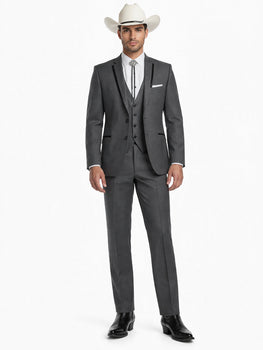 SKU#JA60894 Country Tuxedos For Weddings Mens Traje Vaquero Suit - Dark Grey Tuxedo Slim Fit