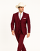 SKU#JA60892 Country Tuxedos For Weddings Mens Traje Vaquero Suit - Burgundy Tuxedo