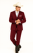 SKU#JA60892 Country Tuxedos For Weddings Mens Traje Vaquero Suit - Burgundy Tuxedo