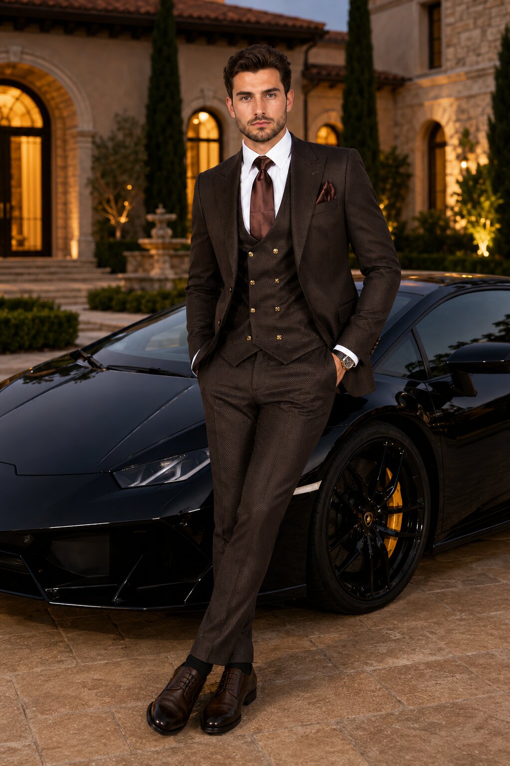 ROSSI MAN SLIM FIT 3 PIECE SUIT BOND RM1753