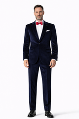 Slim Fit Dark Navy Velvet Suit