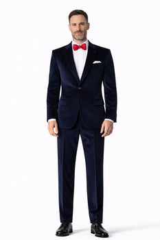 Slim Fit Dark Navy Velvet Suit