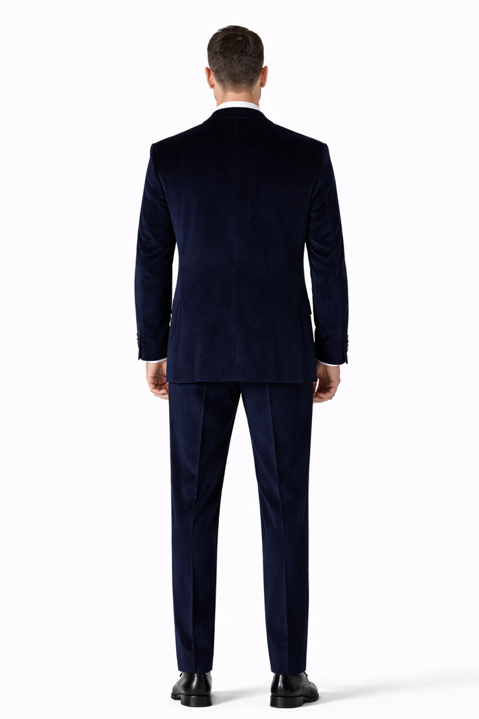 Slim Fit Dark Navy Velvet Suit