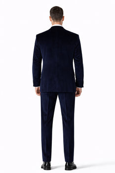 Slim Fit Dark Navy Velvet Suit