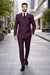 Slim Fit Double Breasted Raspberry Windowpane Formal Suit Rossi Man Milano RM1799