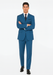 Slim Fit Suit - Fitted Suit Men'S Flat Front Pants Cobalt Blue ~ Indigo ~ Bright Blue ~ Teal Suit