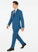 Slim Fit Suit - Fitted Suit Men'S Flat Front Pants Cobalt Blue ~ Indigo ~ Bright Blue ~ Teal Suit