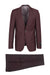 Tiglio Italian Suit - Real Wool Fabric Super 150's Porto Burgundy, Slim Fit Suit in Color Burgundy