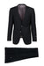 Tiglio Italian Suit - Real Wool Fabric Super 150's Porto Black, Slim Fit Suit in Color Black