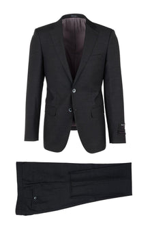 Tiglio Italian Suit - Real Wool Fabric Super 150's Porto Slim Fit Suit, Pure Wool Suit in Color Black