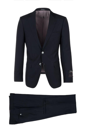 Tiglio Italian Suit - Real Wool Fabric Super 150's Porto Slim Fit Suits, Pure Wool Suit in Color Black