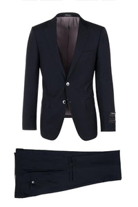 Tiglio Italian Suit - Real Wool Fabric Super 150's Porto Slim Fit Suits, Pure Wool Suit in Color Black