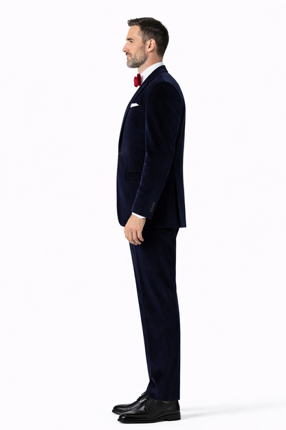 Slim Fit Dark Navy Velvet Suit