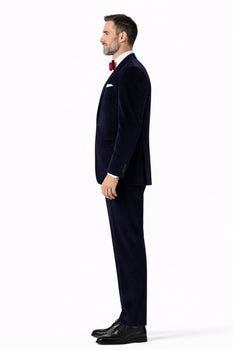 Slim Fit Dark Navy Velvet Suit