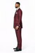 Slim Style   Milano Suits by Milano Moda Men's Burgundy ~ Wine ~ Maroon Suit  Shiny Flashy 3 Piece Burgundy Men's Sharkskin Suit