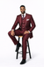 Slim Style   Milano Suits by Milano Moda Men's Burgundy ~ Wine ~ Maroon Suit  Shiny Flashy 3 Piece Burgundy Men's Sharkskin Suit