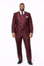 Slim Style   Milano Suits by Milano Moda Men's Burgundy ~ Wine ~ Maroon Suit  Shiny Flashy 3 Piece Burgundy Men's Sharkskin Suit