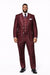 Slim Style   Milano Suits by Milano Moda Men's Burgundy ~ Wine ~ Maroon Suit  Shiny Flashy 3 Piece Burgundy Men's Sharkskin Suit