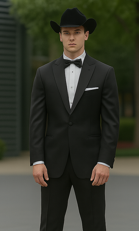 Slk3 Peak Collor One Button Super 120's Wool + Shirt + Bow Tie Suits