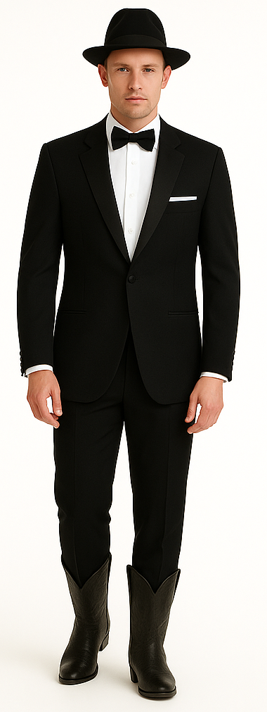 Slk3 Peak Collor One Button Super 120's Wool + Shirt + Bow Tie Suits