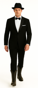 Slk3 Peak Collor One Button Super 120's Wool + Shirt + Bow Tie Suits