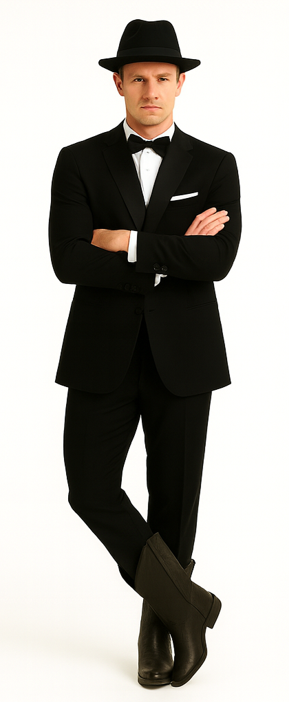 Slk3 Peak Collor One Button Super 120's Wool + Shirt + Bow Tie Suits