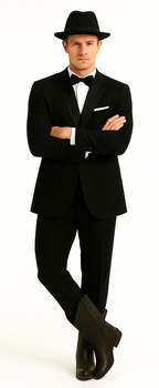 Slk3 Peak Collor One Button Super 120's Wool + Shirt + Bow Tie Suits