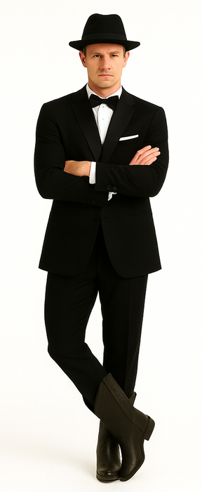 Slk3 Peak Collor One Button Super 120's Wool + Shirt + Bow Tie Suits