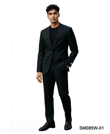 Stacy Adams Men's 2 Piece Modern Fit Suit - Solid Colors Modern Fit