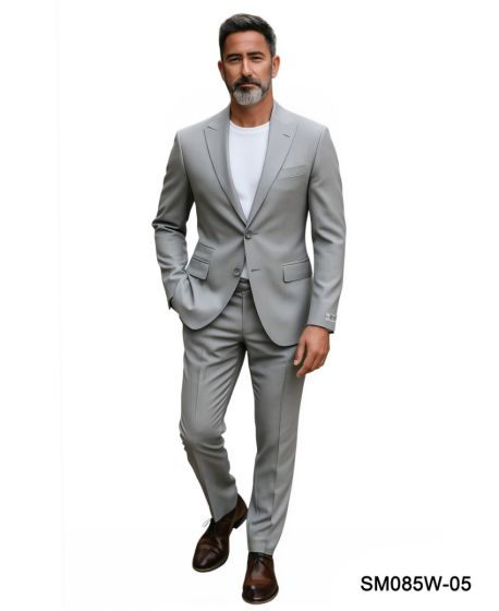 Stacy Adams Men's 2 Piece Modern Fit Suit - Solid Colors Modern Fit