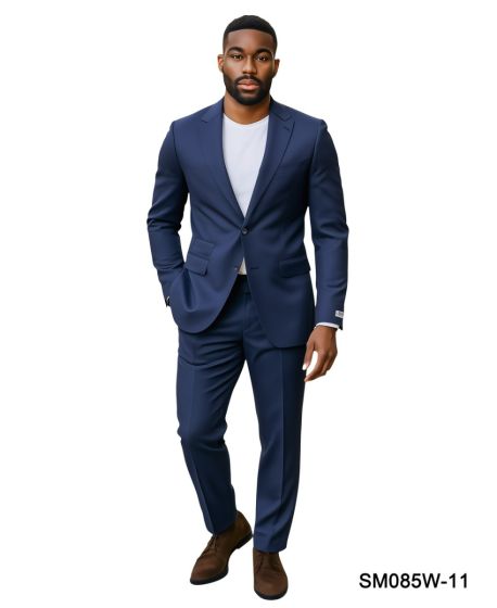 Stacy Adams Men's 2 Piece Modern Fit Suit - Solid Colors Modern Fit