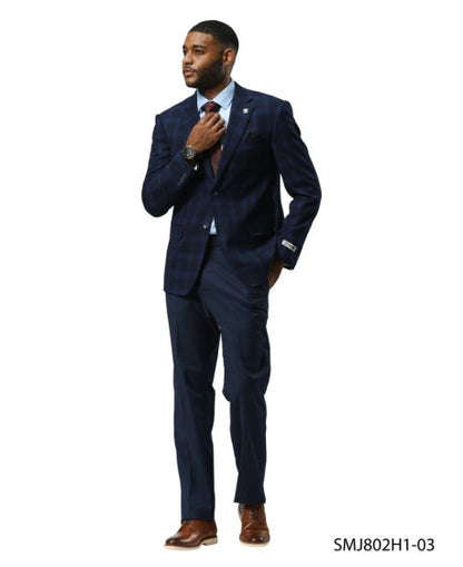 Stacy Adams Men's Hybrid Fit Sport Coat - Glen Plaid Pattern