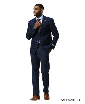 Stacy Adams Men's Hybrid Fit Sport Coat - Glen Plaid Pattern