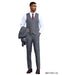 Stacy Adams Men's 3 Piece Hybrid Fit Suit - Textured Solid Color