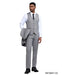 Stacy Adams Men's 3 Piece Hybrid Fit Suit - Subtle Windowpane