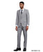 Stacy Adams Men's 3 Piece Hybrid Fit Suit - Subtle Windowpane